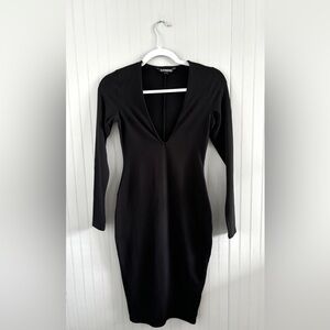 Express Black Bodycon Midi Dress XS